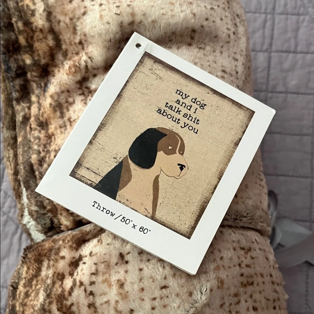 Never Used. Cozy Dog-Themed Throw Blanket